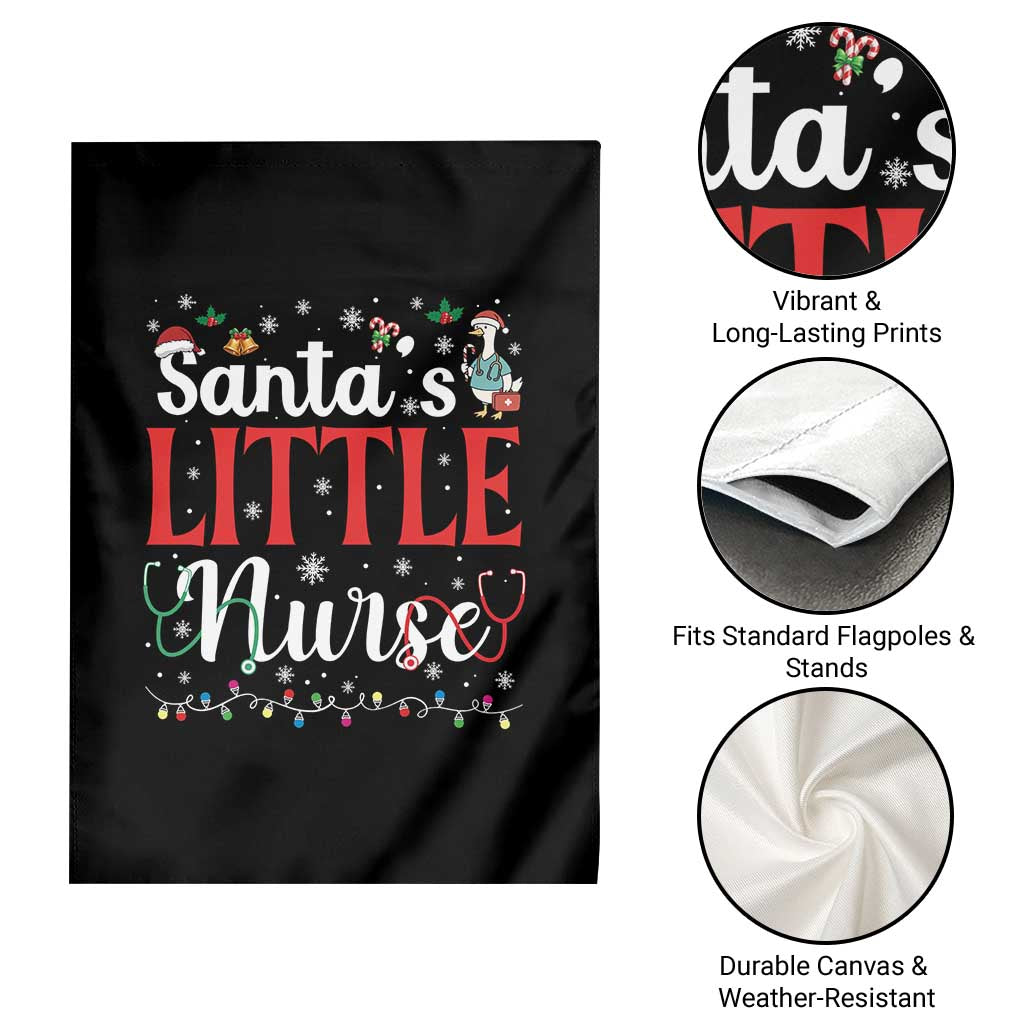 Funny Nurse Christmas Garden Flag Santa Little Nurse - Wonder Print Shop