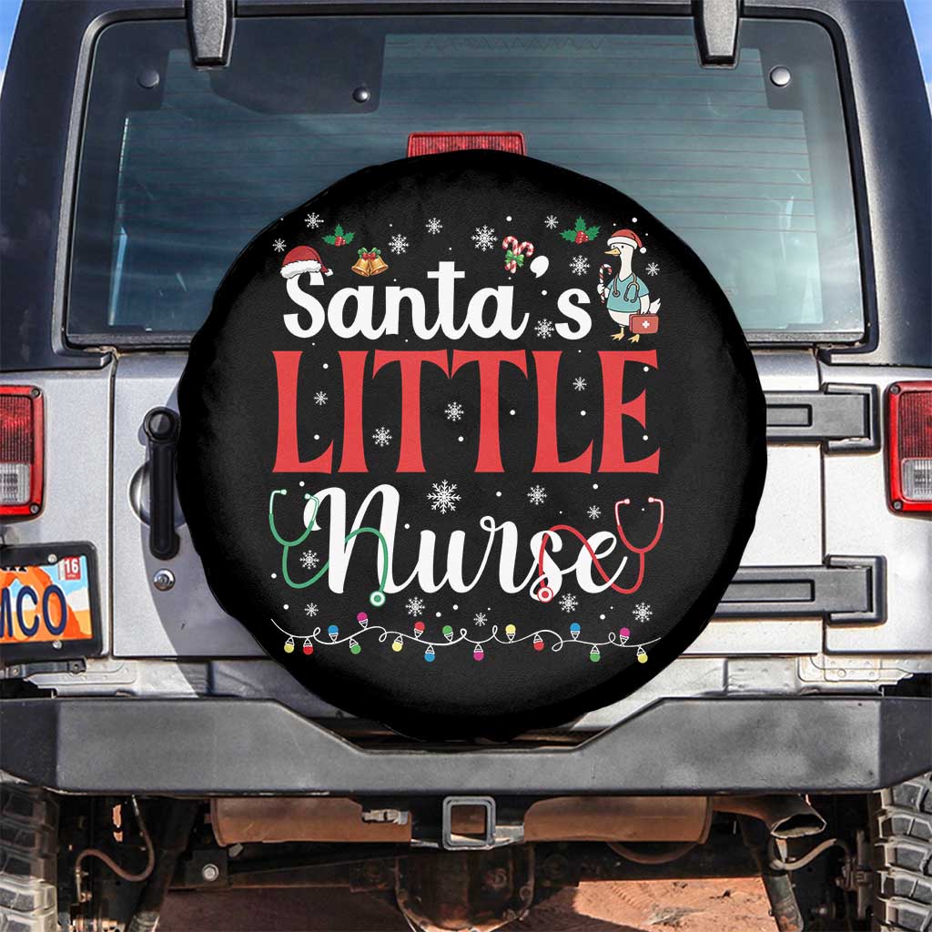 Funny Nurse Christmas Spare Tire Cover Santa Little Nurse - Wonder Print Shop