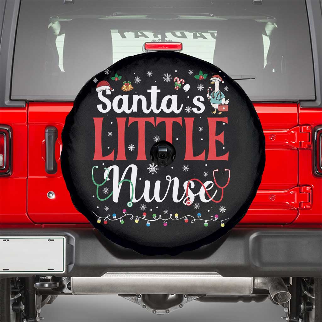Funny Nurse Christmas Spare Tire Cover Santa Little Nurse - Wonder Print Shop