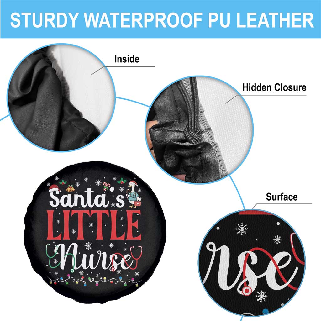 Funny Nurse Christmas Spare Tire Cover Santa Little Nurse - Wonder Print Shop