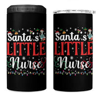 Funny Nurse Christmas 4 in 1 Can Cooler Tumbler Santa Little Nurse - Wonder Print Shop