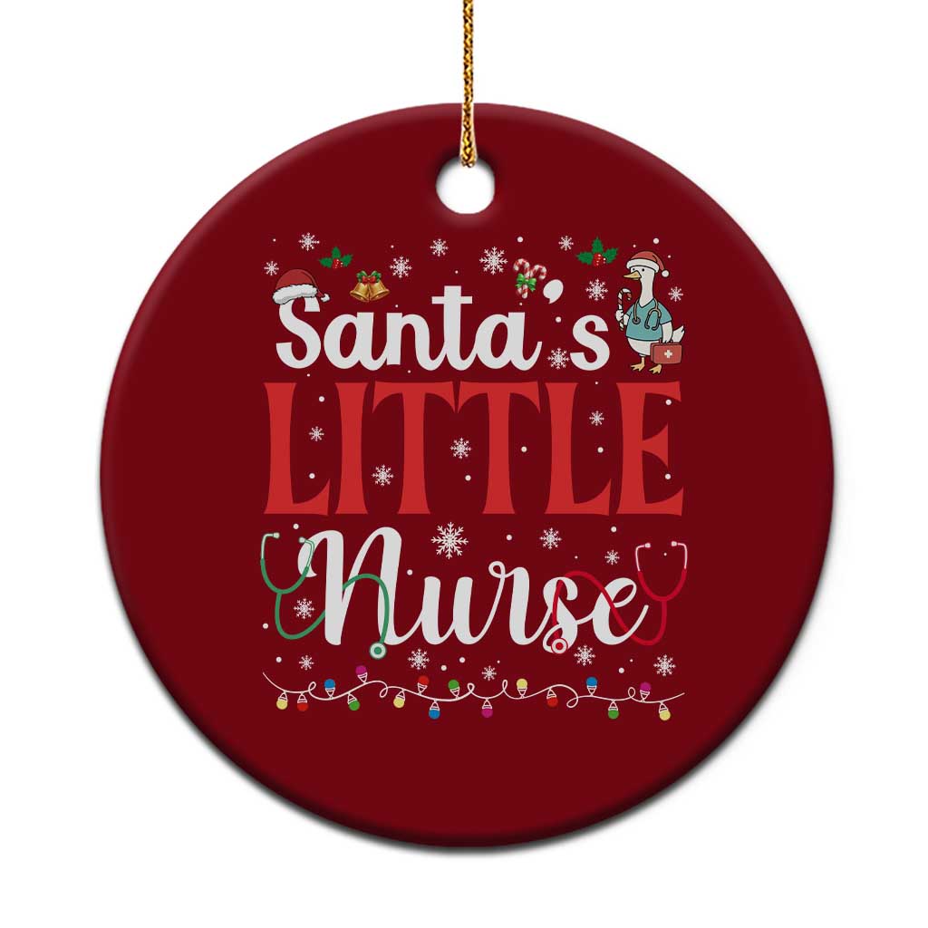 Funny Nurse Christmas Ceramic Ornament Santa Little Nurse - Wonder Print Shop