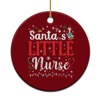 Funny Nurse Christmas Ceramic Ornament Santa Little Nurse - Wonder Print Shop