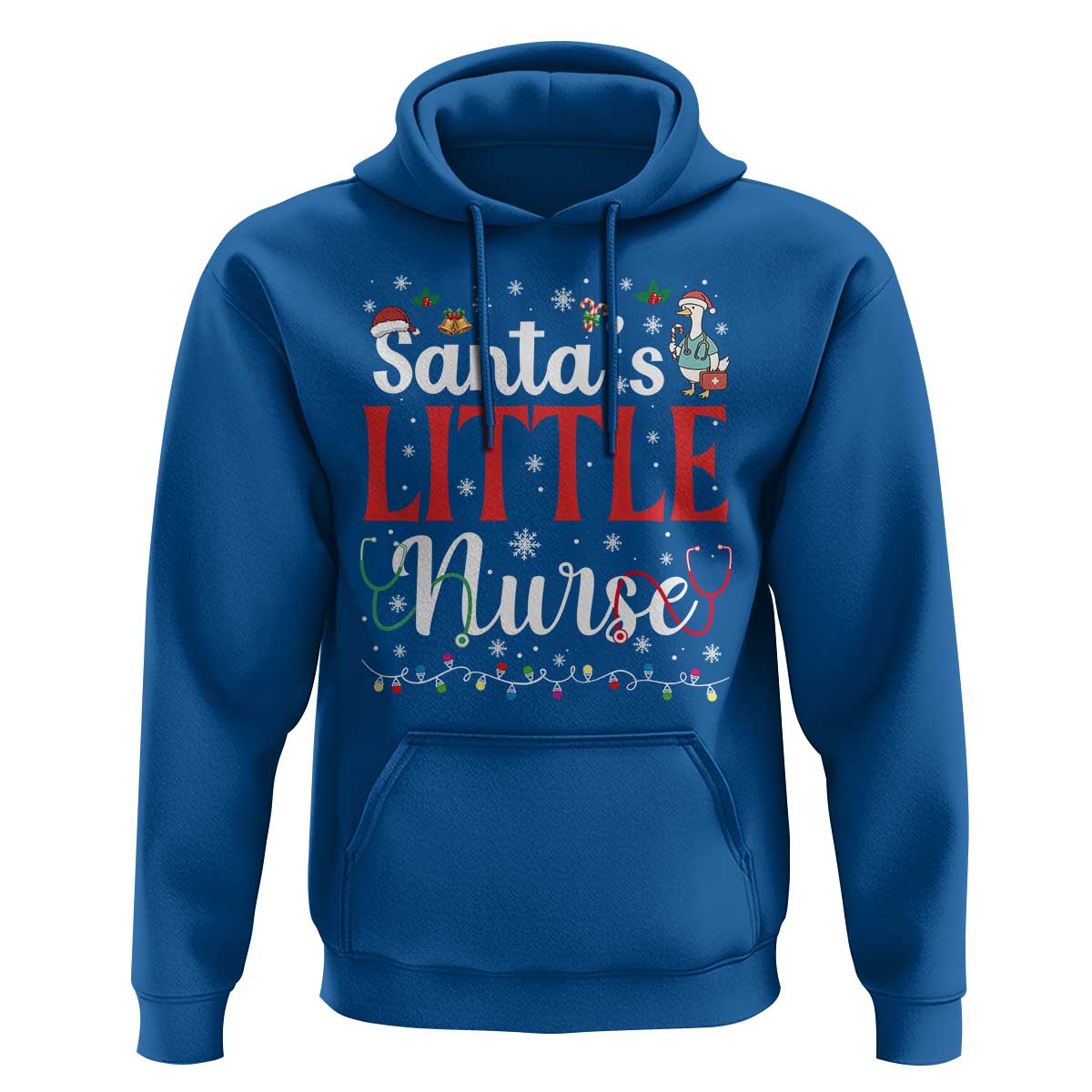 Funny Nurse Christmas Hoodie Santa Little Nurse - Wonder Print Shop
