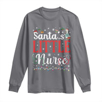 Funny Nurse Christmas Long Sleeve Shirt Santa Little Nurse - Wonder Print Shop