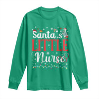 Funny Nurse Christmas Long Sleeve Shirt Santa Little Nurse - Wonder Print Shop