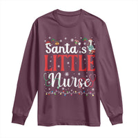 Funny Nurse Christmas Long Sleeve Shirt Santa Little Nurse - Wonder Print Shop