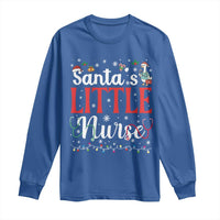 Funny Nurse Christmas Long Sleeve Shirt Santa Little Nurse - Wonder Print Shop