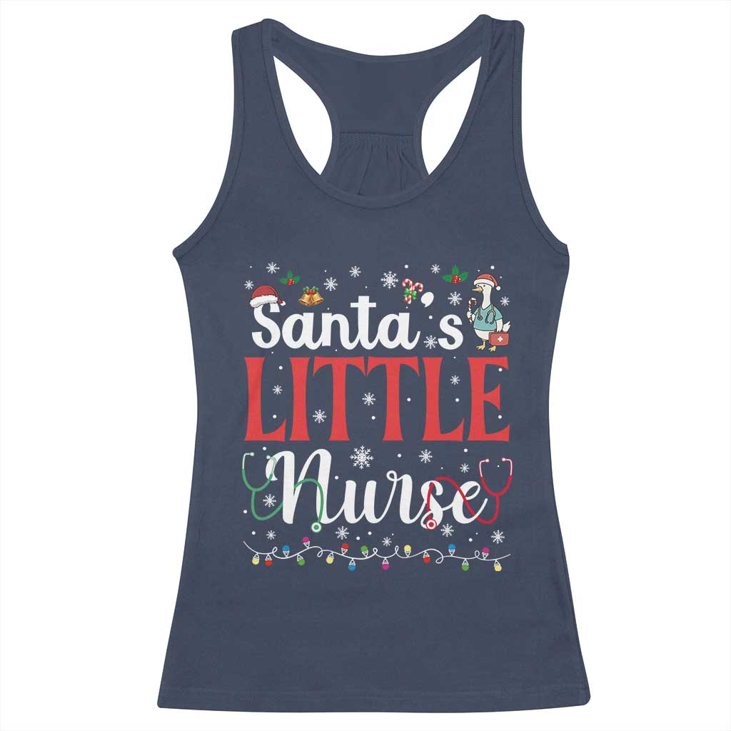Funny Nurse Christmas Racerback Tank Top Santa Little Nurse - Wonder Print Shop