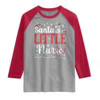 Funny Nurse Christmas Raglan Shirt Santa Little Nurse - Wonder Print Shop