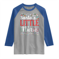 Funny Nurse Christmas Raglan Shirt Santa Little Nurse - Wonder Print Shop