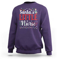 Funny Nurse Christmas Sweatshirt Santa Little Nurse - Wonder Print Shop