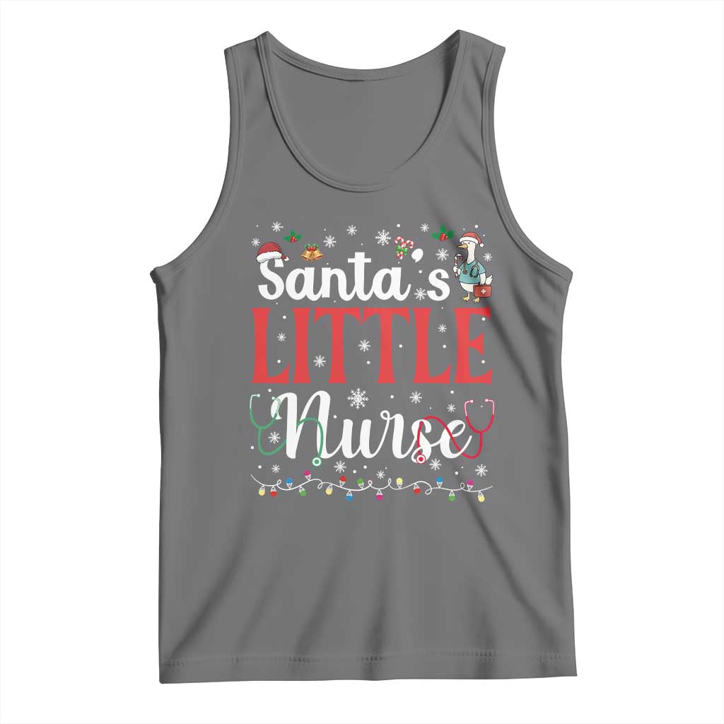 Funny Nurse Christmas Tank Top Santa Little Nurse - Wonder Print Shop