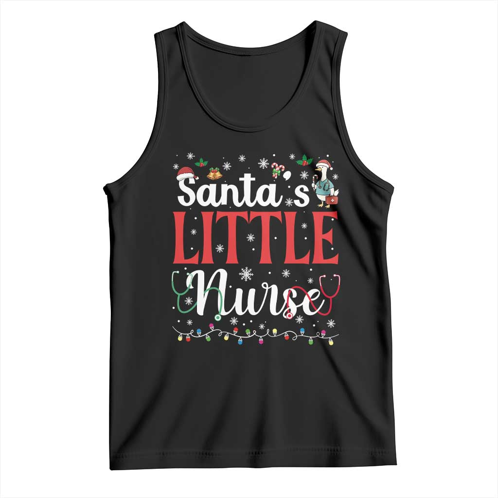 Funny Nurse Christmas Tank Top Santa Little Nurse - Wonder Print Shop