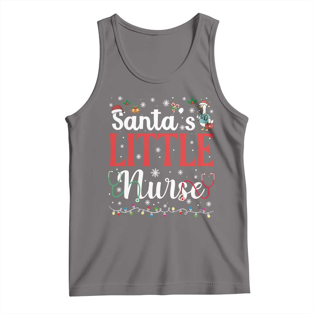 Funny Nurse Christmas Tank Top Santa Little Nurse - Wonder Print Shop