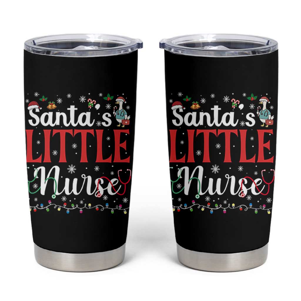 Funny Nurse Christmas Tumbler Cup Santa Little Nurse - Wonder Print Shop