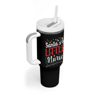 Funny Nurse Christmas Tumbler With Handle Santa Little Nurse - Wonder Print Shop