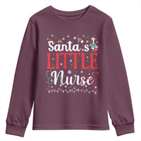 Funny Nurse Christmas Youth Sweatshirt Santa Little Nurse - Wonder Print Shop