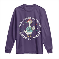 Christmas Goose Nurse Long Sleeve Shirt Born To Jingle All The Way Forrced To Chart - Wonder Print Shop