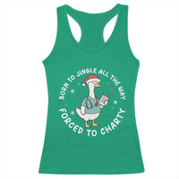 Christmas Goose Nurse Racerback Tank Top Born To Jingle All The Way Forrced To Chart - Wonder Print Shop