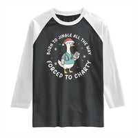 Christmas Goose Nurse Raglan Shirt Born To Jingle All The Way Forrced To Chart - Wonder Print Shop
