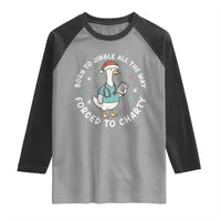 Christmas Goose Nurse Raglan Shirt Born To Jingle All The Way Forrced To Chart - Wonder Print Shop