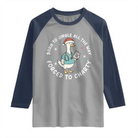 Christmas Goose Nurse Raglan Shirt Born To Jingle All The Way Forrced To Chart - Wonder Print Shop