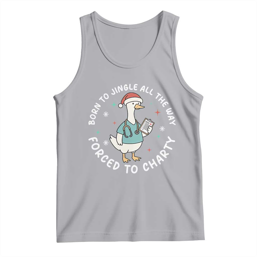 Christmas Goose Nurse Tank Top Born To Jingle All The Way Forrced To Chart - Wonder Print Shop
