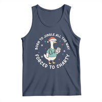 Christmas Goose Nurse Tank Top Born To Jingle All The Way Forrced To Chart - Wonder Print Shop