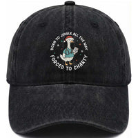 Christmas Goose Nurse Washed Cotton Baseball Cap Born To Jingle All The Way Forrced To Chart