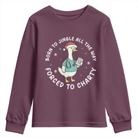 Christmas Goose Nurse Youth Sweatshirt Born To Jingle All The Way Forrced To Chart - Wonder Print Shop