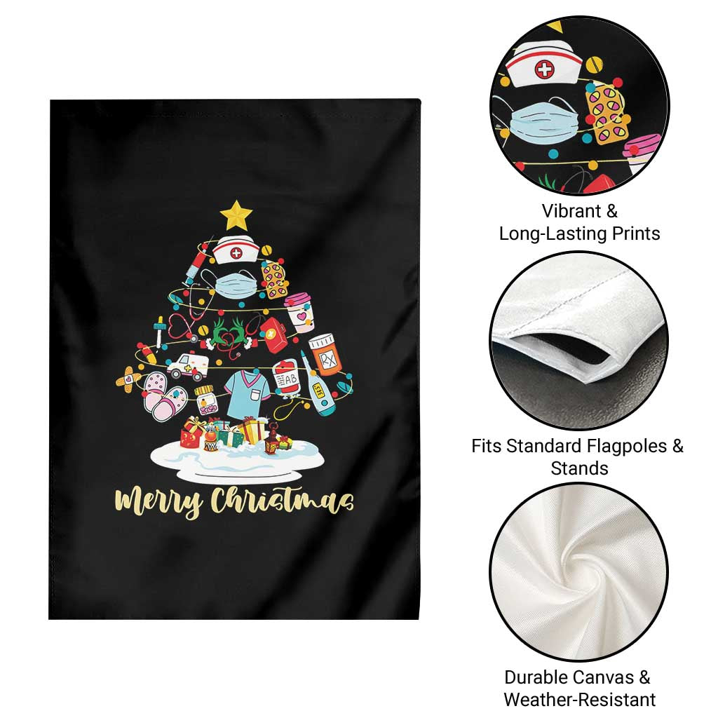 Christmas Nurse Tree Lights Garden Flag - Wonder Print Shop