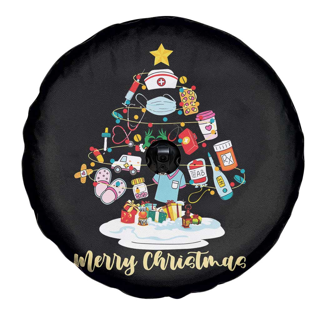 Christmas Nurse Tree Lights Spare Tire Cover - Wonder Print Shop