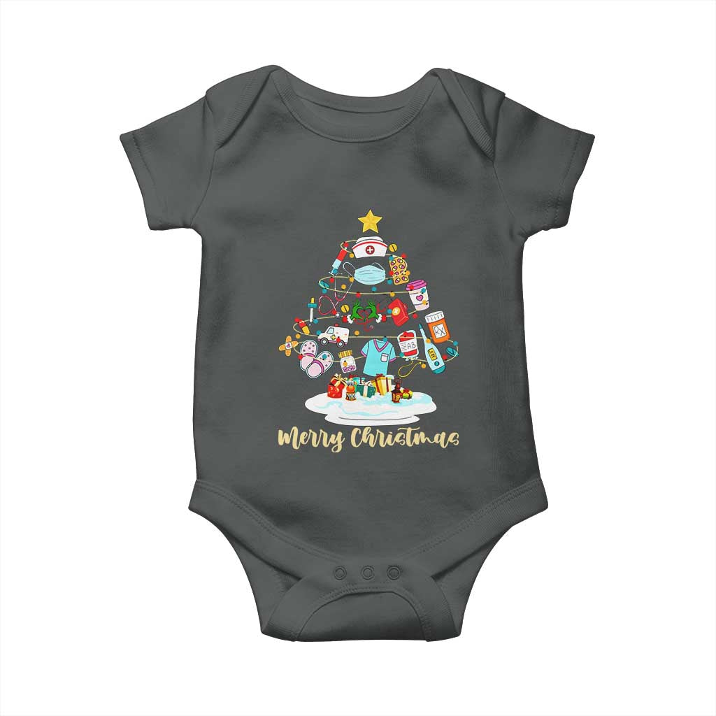 Christmas Nurse Tree Lights Baby Onesie - Wonder Print Shop