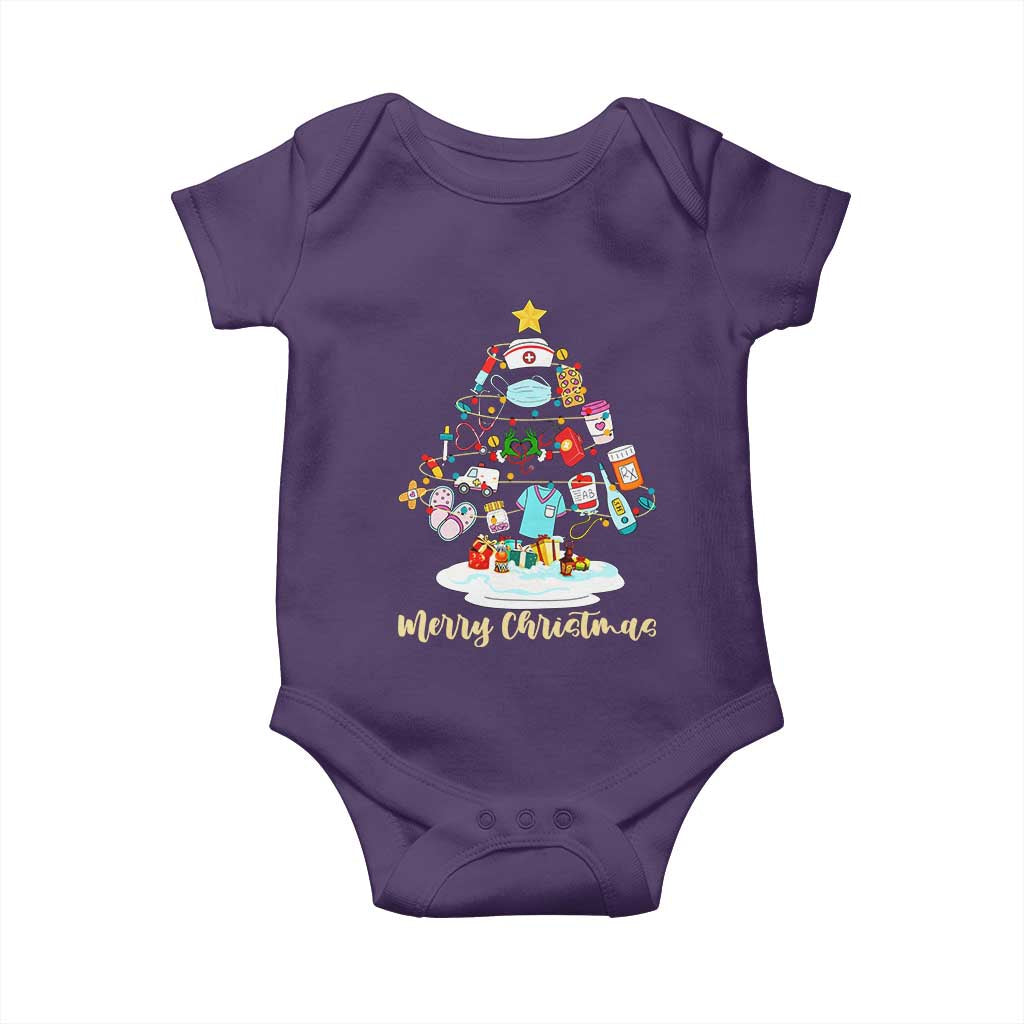 Christmas Nurse Tree Lights Baby Onesie - Wonder Print Shop