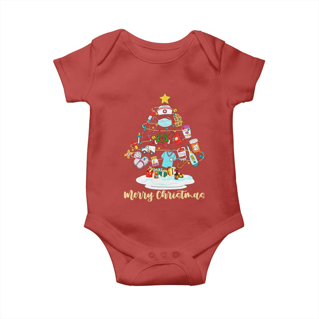 Christmas Nurse Tree Lights Baby Onesie - Wonder Print Shop