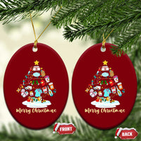 Christmas Nurse Tree Lights Ceramic Ornament - Wonder Print Shop