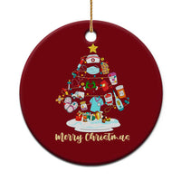 Christmas Nurse Tree Lights Ceramic Ornament - Wonder Print Shop