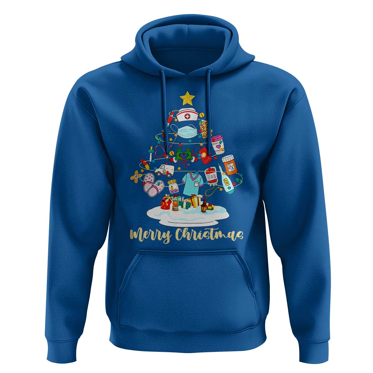 Christmas Nurse Tree Lights Hoodie - Wonder Print Shop