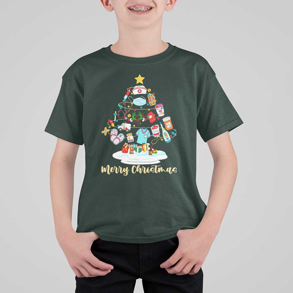 Christmas Nurse Tree Lights T Shirt For Kid - Wonder Print Shop