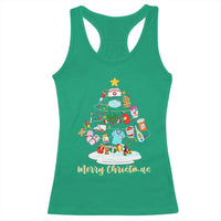 Christmas Nurse Tree Lights Racerback Tank Top - Wonder Print Shop