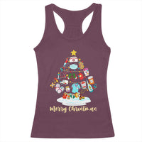 Christmas Nurse Tree Lights Racerback Tank Top - Wonder Print Shop