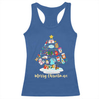 Christmas Nurse Tree Lights Racerback Tank Top - Wonder Print Shop