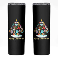 Christmas Nurse Tree Lights Skinny Tumbler - Wonder Print Shop