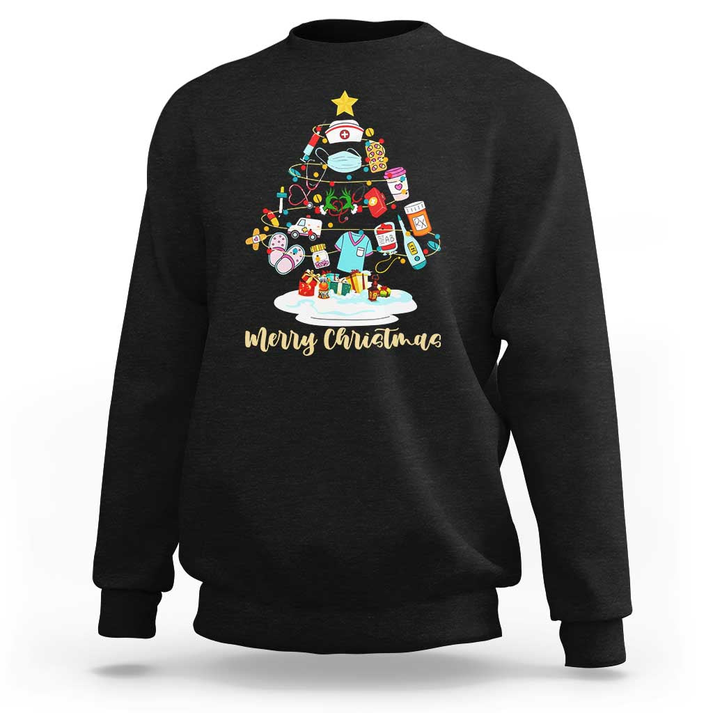 Christmas Nurse Tree Lights Sweatshirt - Wonder Print Shop