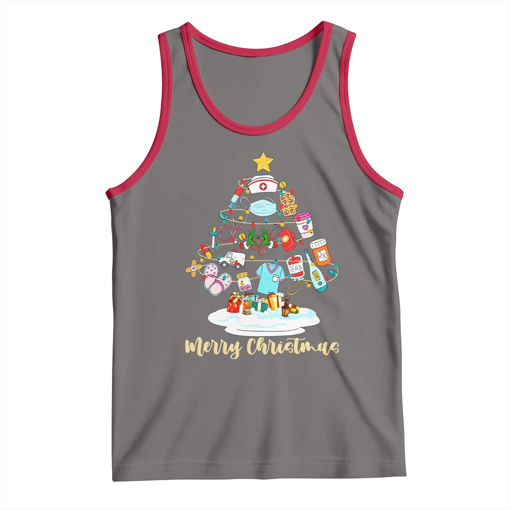 Christmas Nurse Tree Lights Tank Top - Wonder Print Shop