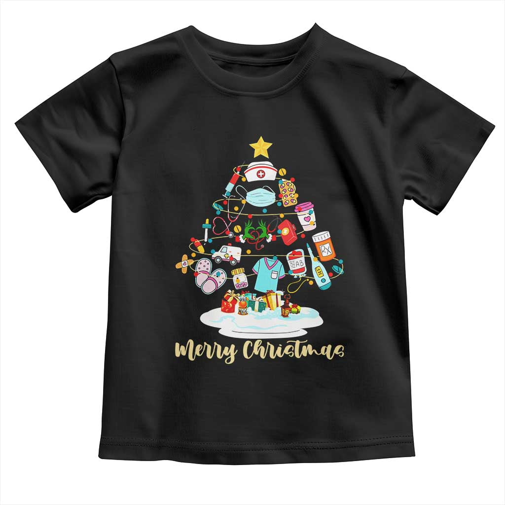 Christmas Nurse Tree Lights Toddler T Shirt - Wonder Print Shop