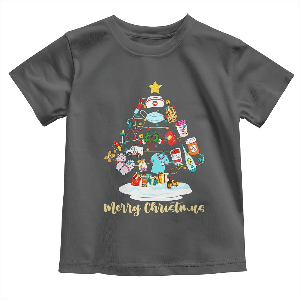 Christmas Nurse Tree Lights Toddler T Shirt - Wonder Print Shop