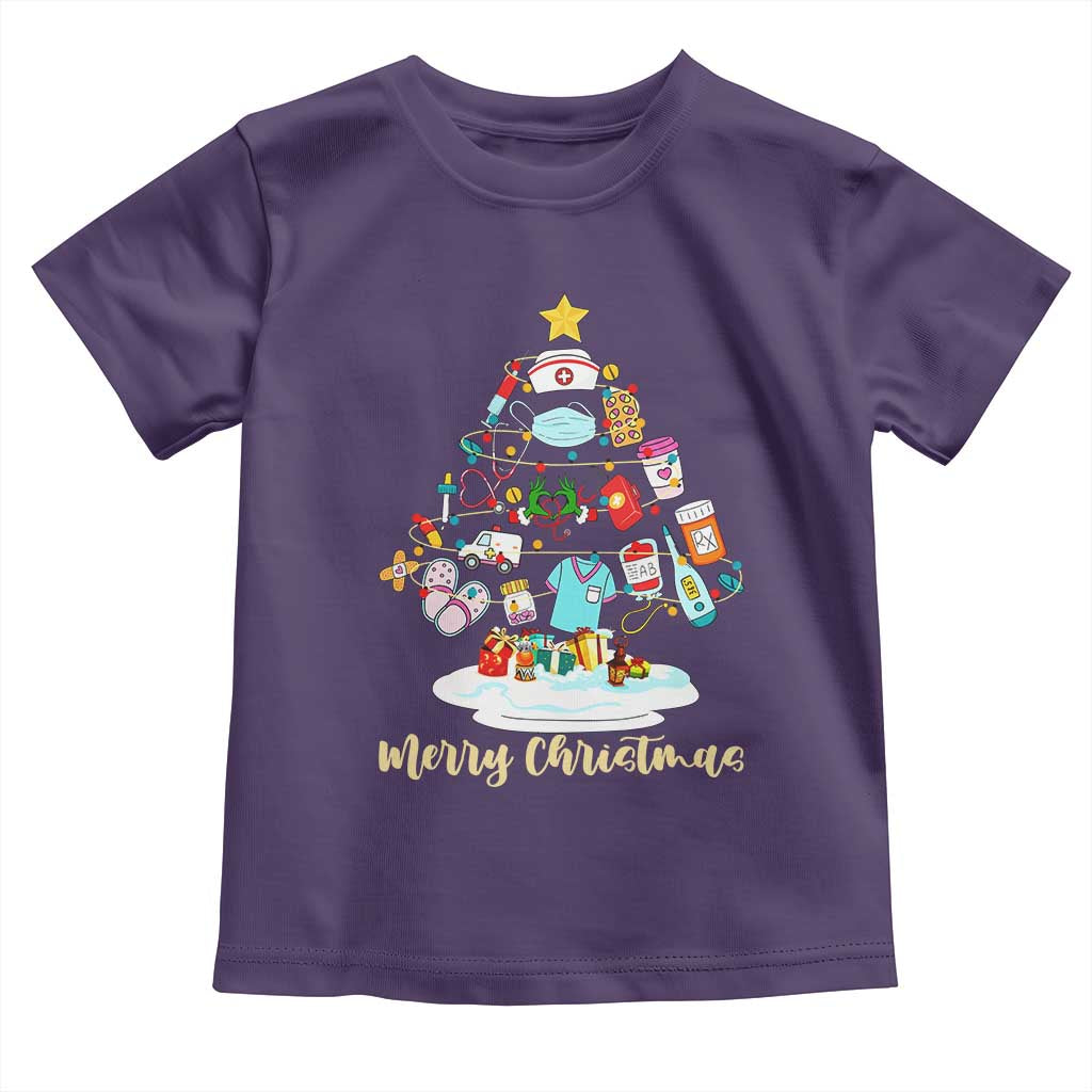 Christmas Nurse Tree Lights Toddler T Shirt - Wonder Print Shop