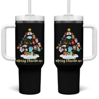 Christmas Nurse Tree Lights Tumbler With Handle - Wonder Print Shop